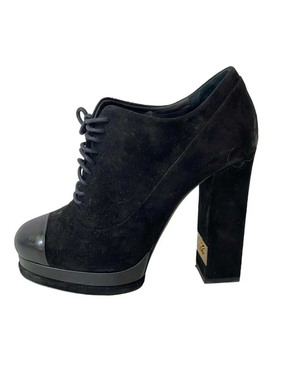 Chanel Booties 37C Black Leather Boots